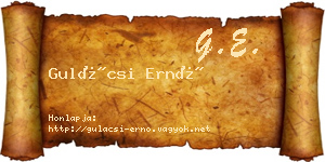 Gulácsi Ernő névjegykártya
